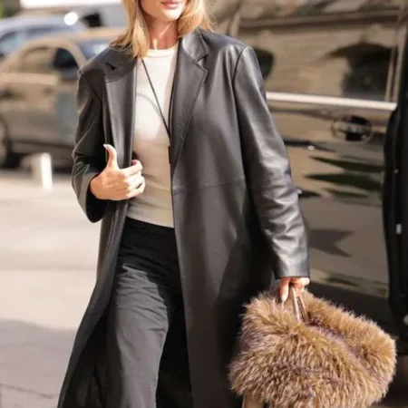 Rosie Huntington-Whiteley PFW 2025 Leather Coat