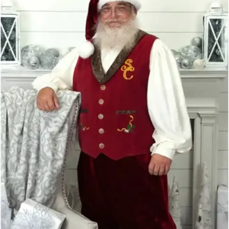 Santa Claus Red Suede Vest
