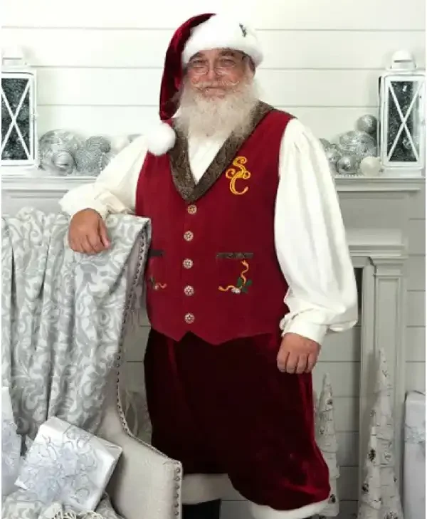 Santa Claus Red Suede Vest