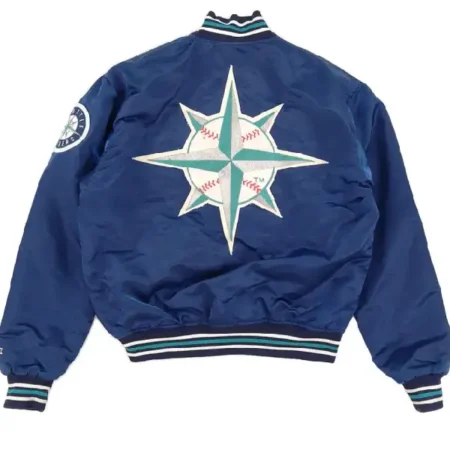 Shop 90’s Seattle Mariners Navy Bomber Blue Jacket