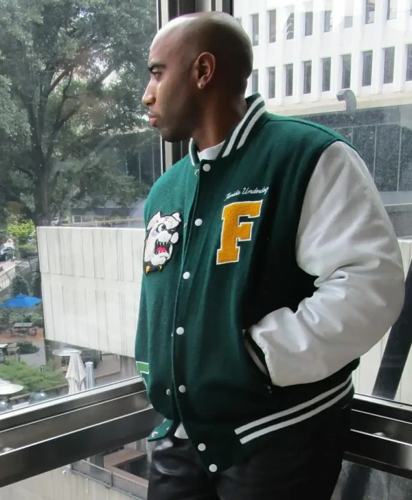 Shop Bizzy Crook Florida Underdogs Green Varsity Jacket
