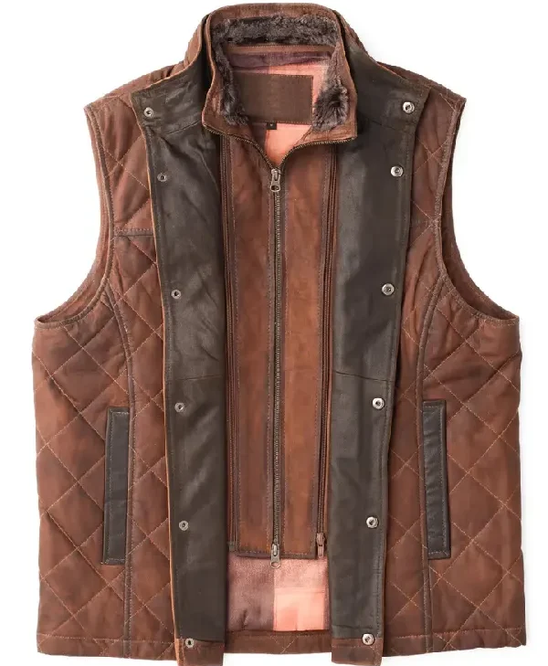 Shop Davis Collins Ransom Canyon S01 Leather Quilted Vest For Shop