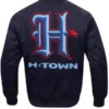 Shop Houston Texans H-Town Navy Satin Jacket
