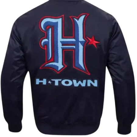 Shop Houston Texans H-Town Navy Satin Jacket