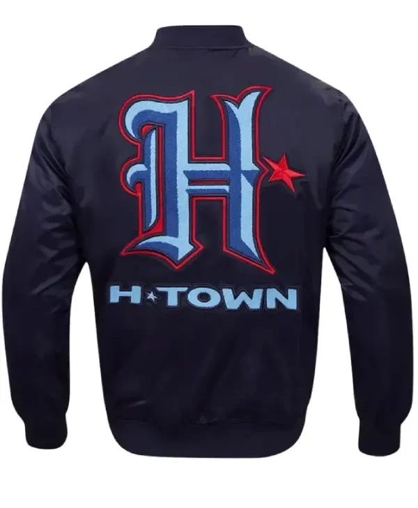 Shop Houston Texans H-Town Navy Satin Jacket