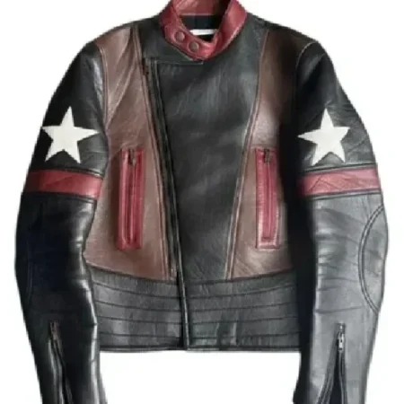 Shop The Voice S28 Kenny Iko Star Sleeves Leather Jacket