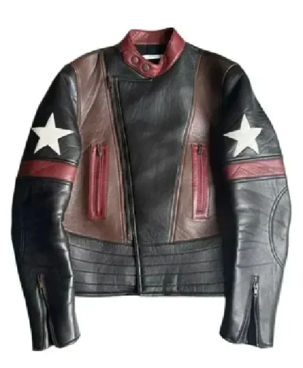 Shop The Voice S28 Kenny Iko Star Sleeves Leather Jacket