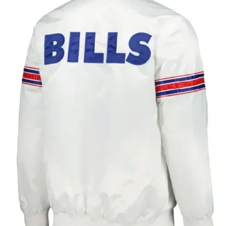 Shop the Buffalo Bills The Power Forward White Satin Jacket