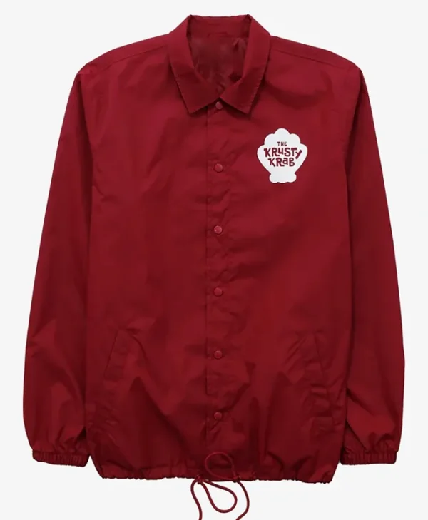 Spongebob Squarepants The Krusty Krab Windbreaker Red Jacket