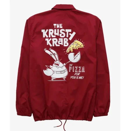 Spongebob Squarepants The Krusty Krab Windbreaker Red Jacket For Sale