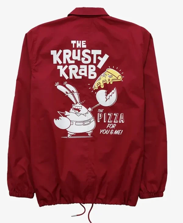 Spongebob Squarepants The Krusty Krab Windbreaker Red Jacket For Sale