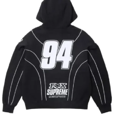 Supreme Fox Racing Hooded Black Sweatshirt