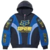 Supreme Fox Racing Hooded Blue Sweatshirt