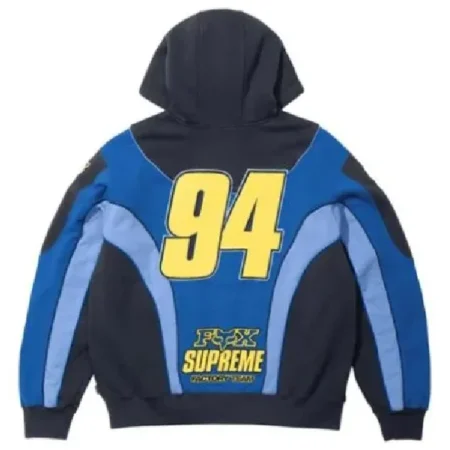 Supreme Fox Racing Hooded Blue Sweatshirt For Sale