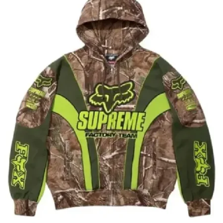 Supreme Fox Racing Hooded Brown Sweatshirt