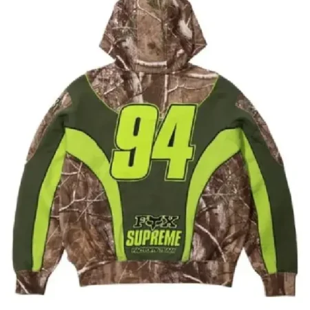 Supreme Fox Racing Hooded Brown Sweatshirt For Sale