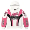Supreme Fox Racing Hooded Pink Sweatshirt