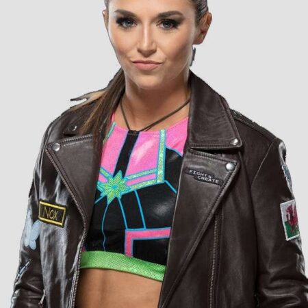 Tegan Nox WWE Stylish Brown Leather Jacket