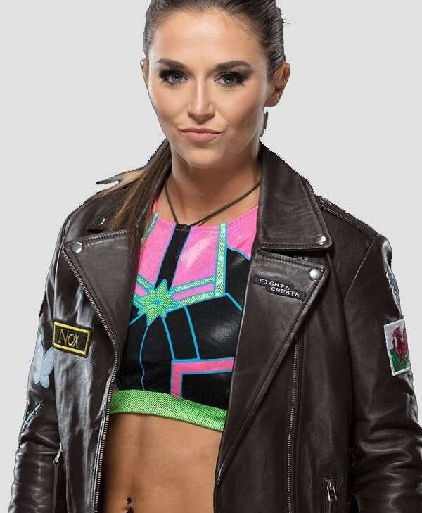 Tegan Nox WWE Stylish Brown Leather Jacket