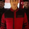 The Running Man Glen Powell Red Cotton Jacket