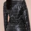 The Voice S28 Yoshihanaa Studded Black Leather Blazer