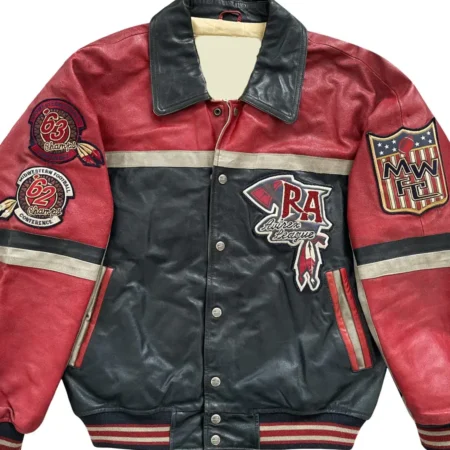 Vintage Avirex Red Axes Leather Jacket