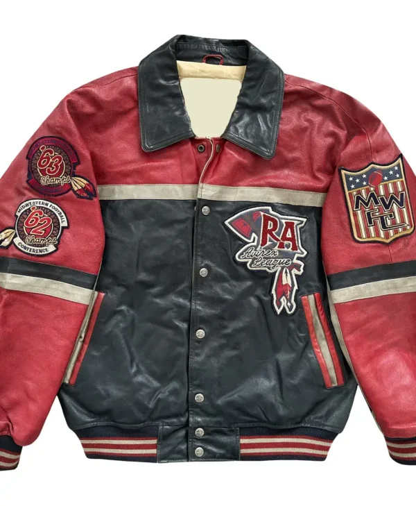 Vintage Avirex Red Axes Leather Jacket