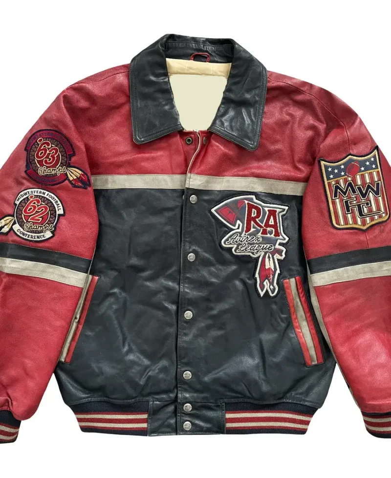 Vintage Avirex Red Axes Leather Jacket