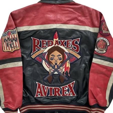 Vintage Avirex Red Axes Leather Jacket