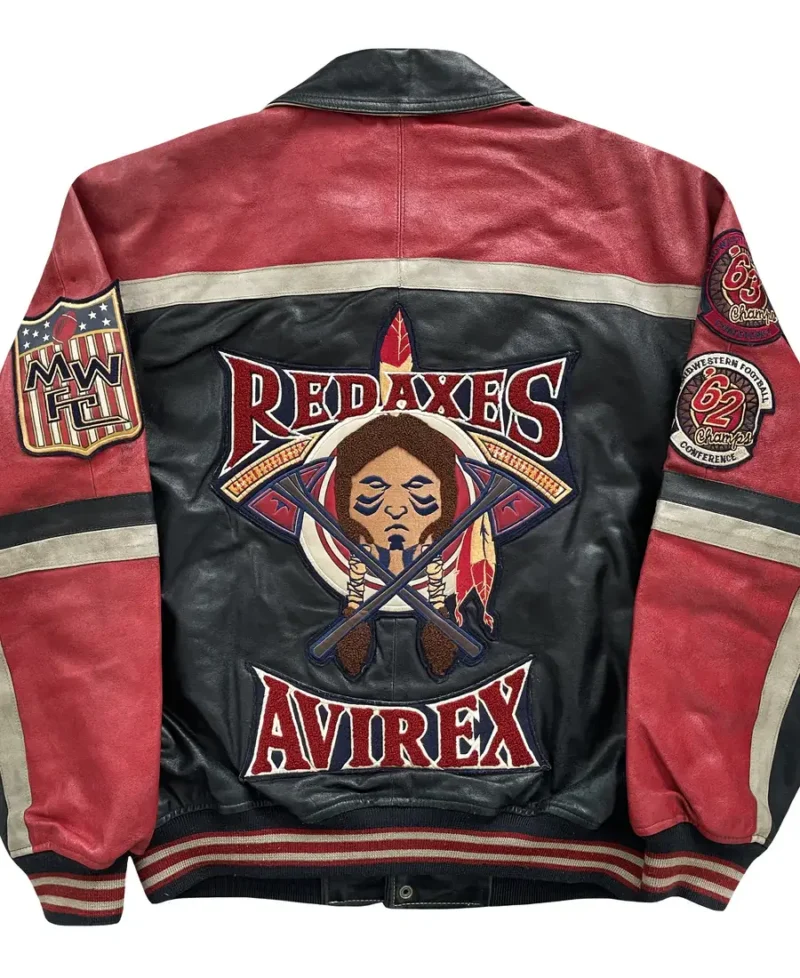 Vintage Avirex Red Axes Leather Jacket