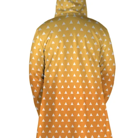 Anime Demon Slayer Zenitsu Agatsuma Yellow Hooded Trench Coat