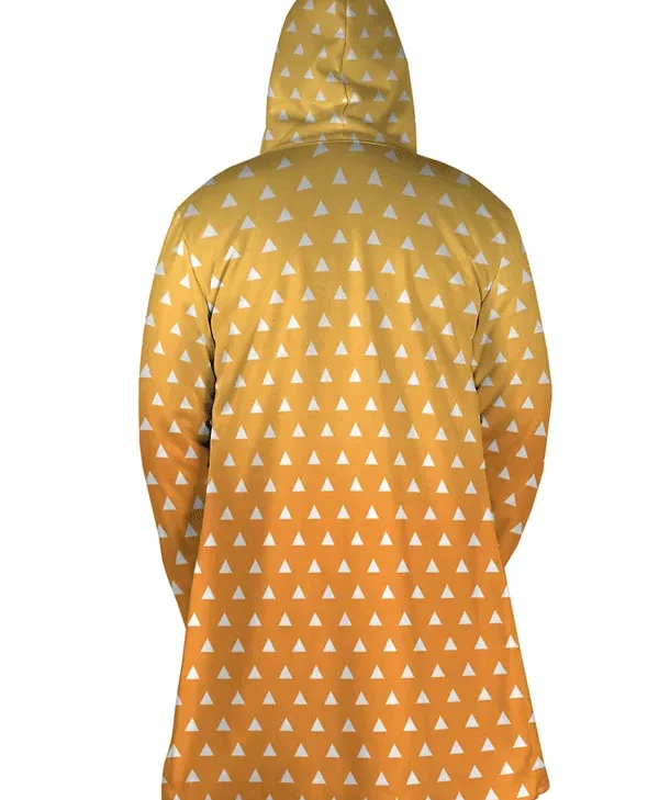 Anime Demon Slayer Zenitsu Agatsuma Yellow Hooded Trench Coat