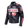 Atlanta Hawks Black Moto Leather Jacket