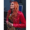 Becky Lynch WWE Raw Stylish Red Cropped Leather Jacket