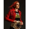 Becky Lynch WWE Raw Stylish Red Cropped Leather Jacket
