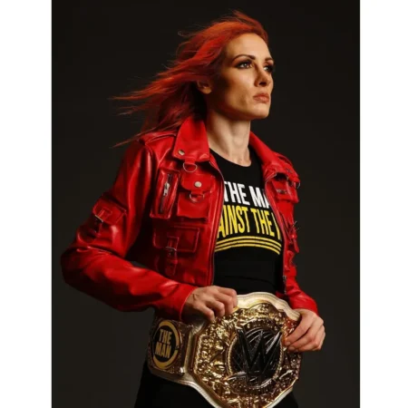 Becky Lynch WWE Raw Stylish Red Cropped Leather Jacket