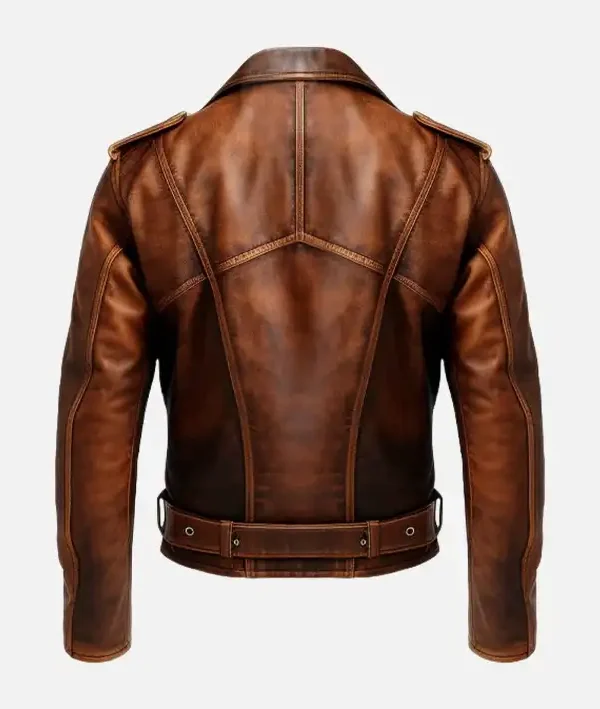 Men’s Vintage Brown Biker Leather Jacket