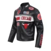 Chicago Bulls Black Moto Leather Jacket