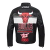 Chicago Bulls Black Moto Leather Jacket
