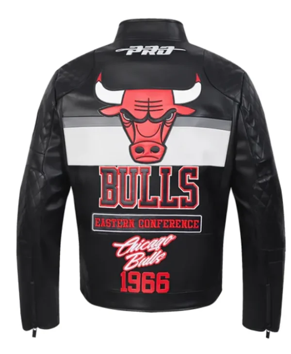 Chicago Bulls Black Moto Leather Jacket