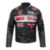Chicago Bulls Black Moto Leather Jacket