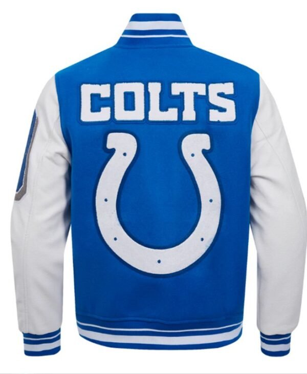 Indianapolis Colts Mashup Rib Varsity Wool and Leather Jacket