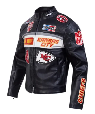 Kansas City Chiefs Black Moto Leather Jacket