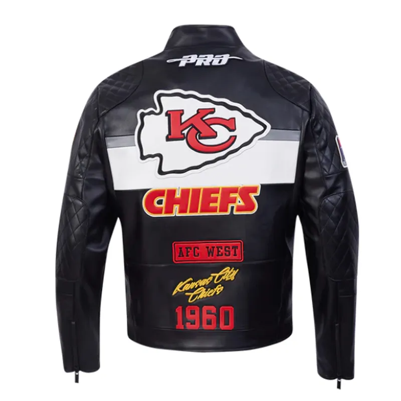 kansas-city-chiefs-moto-black-leather-jacket Kansas City Chiefs Black Moto Leather Jacket