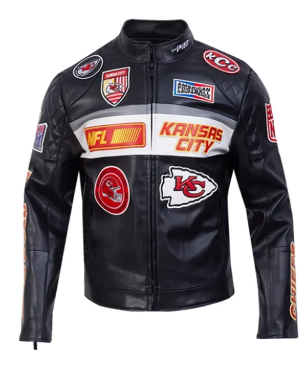 Kansas City Chiefs Black Moto Leather Jacket