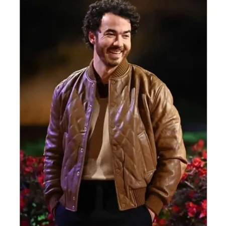 Kevin Jonas Claim To Fame Stylish Quilted Leather Jacket
