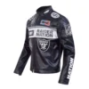 Las Vegas Raiders Stylish Black Moto Leather Jacket