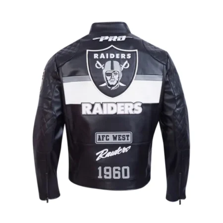 Las Vegas Raiders Stylish Black Moto Leather Jacket