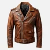 Men’s Vintage Brown Biker Leather Jacket