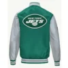 New York Jets Green and Gray Varsity Satin Bomber Jacket